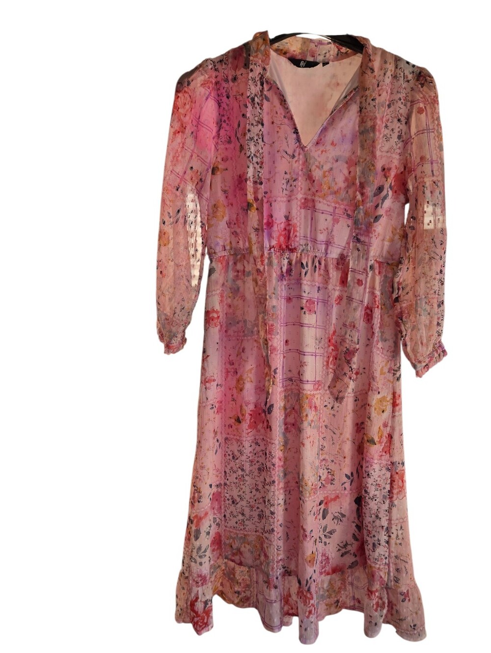 Fig, Pink Floral Maxi Dress